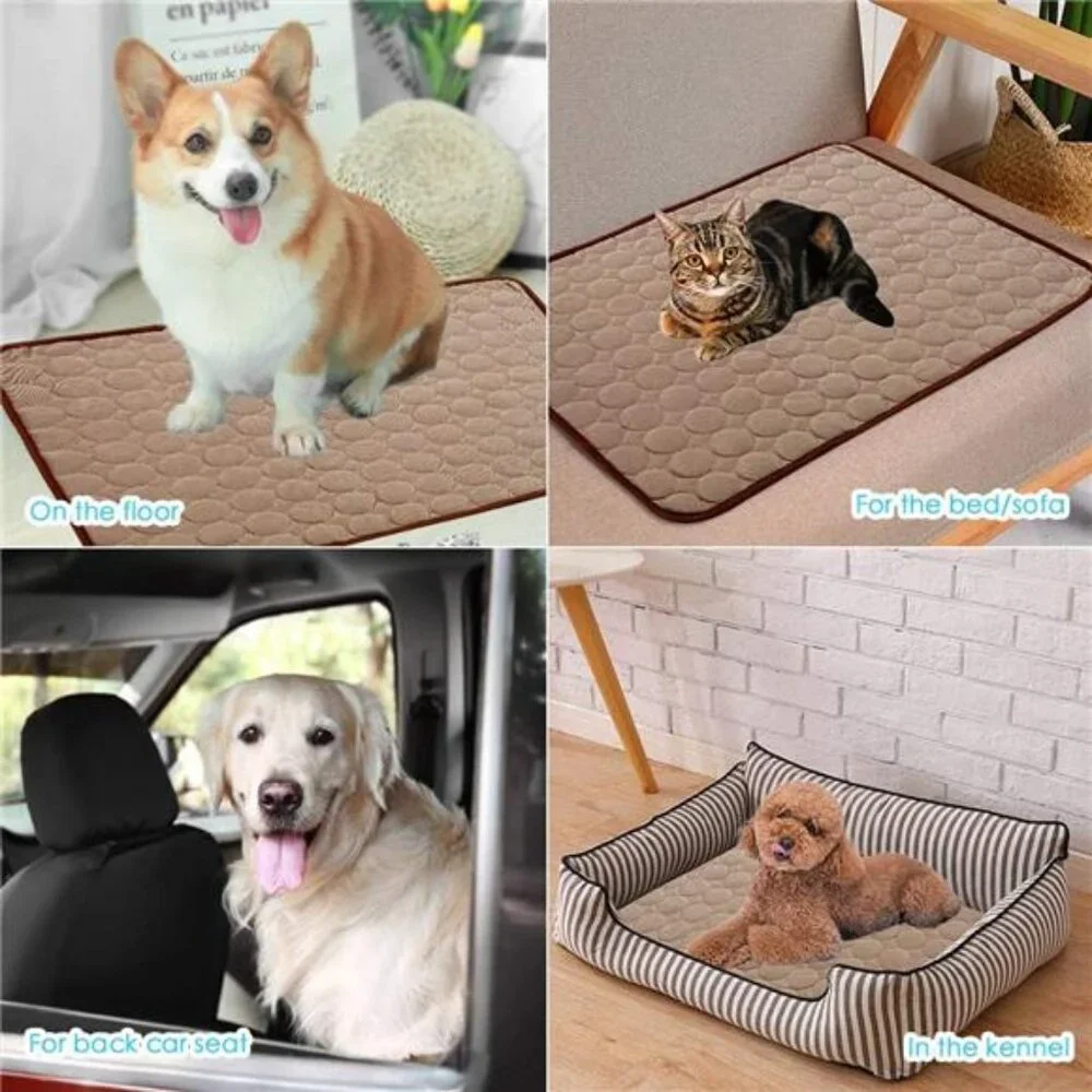 Dog Self Cooling Mat Pet Washable Cooling Pad Blanket Sleeping Kennel Mat